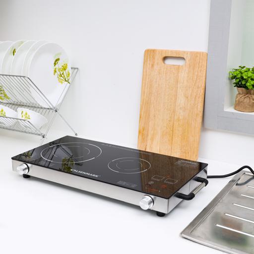 display image 1 for product Olsenmark Double Burner Infrared Cooker - Portable- Isolated Handles - Overheat Protection