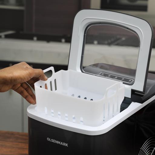 display image 3 for product Ice Maker, Bullet Shape Ice Cubes, OMIM2496 | Electric Ice Maker with Plug Drain Quiet Ice Maker with Ice Scoop and Basket for Home/ Kitchen/ Office