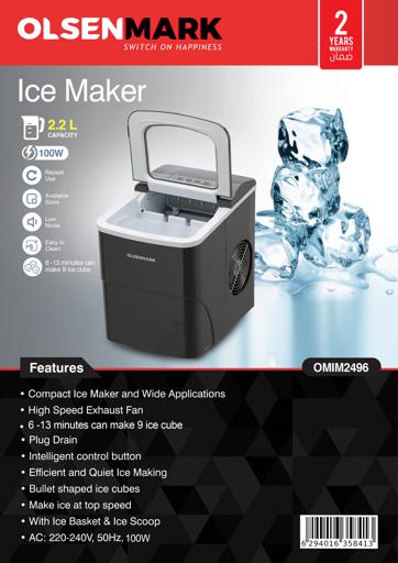 display image 11 for product Ice Maker, Bullet Shape Ice Cubes, OMIM2496 | Electric Ice Maker with Plug Drain Quiet Ice Maker with Ice Scoop and Basket for Home/ Kitchen/ Office