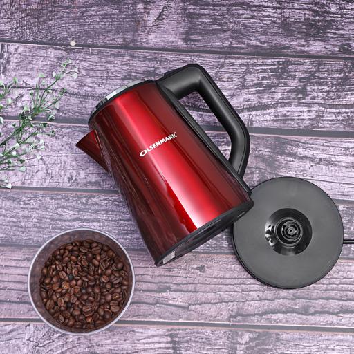 display image 5 for product Olsenmark Cordless Electric Stainless Steel Kettle, 1.7L - Cordless Kettle - Concealed Heating Element