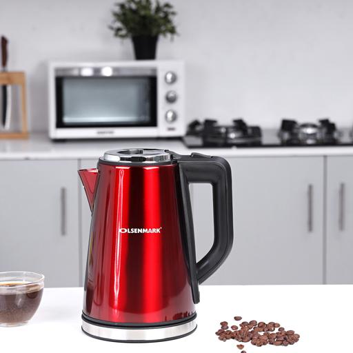 display image 4 for product Olsenmark Cordless Electric Stainless Steel Kettle, 1.7L - Cordless Kettle - Concealed Heating Element