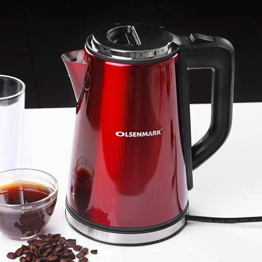 display image 2 for product Olsenmark Cordless Electric Stainless Steel Kettle, 1.7L - Cordless Kettle - Concealed Heating Element