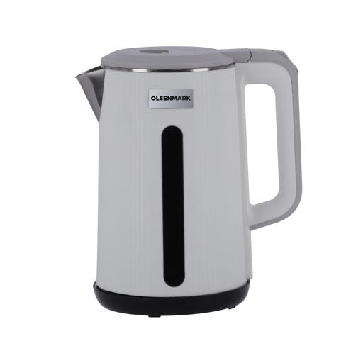 display image 19 for product Olsenmark OMK2241 Electric Double Layer Kettle, 2L - Stainless Steel Interior Body - Cool Touch Plastic Outer Body - On/Off Switch with Light Indicator - 1500-1850 Watts Power - Flat Base