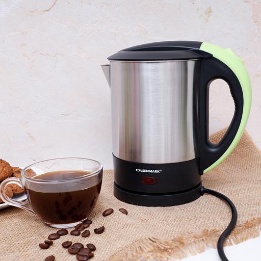 display image 1 for product Olsenmark Electric Stainless-Steel Kettle, 1L - Concealed Heating Element - 360-Degree Rotation