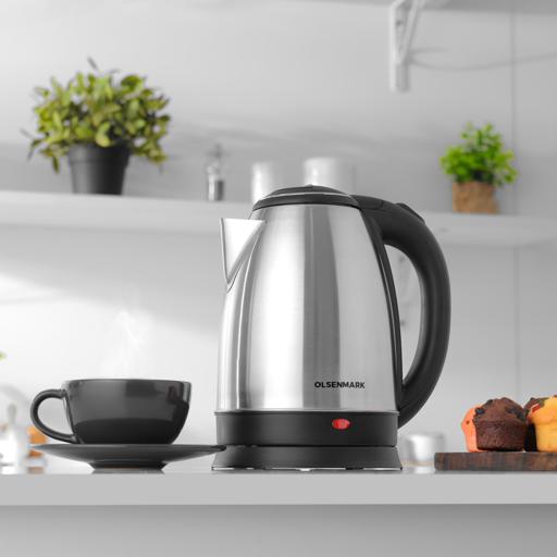 display image 4 for product Olsenmark OMK2259 Electric Stainless Steel Kettle, 1.8L - 360 Rotational - Stainless Steel Body - Auto Turn Off - On/Off Switch With Light Indicator - Boil-Dry Protection -1500W