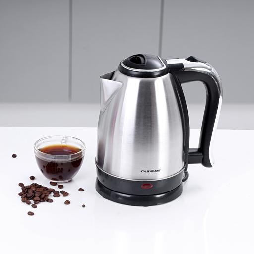 display image 2 for product Olsenmark Electric Stainless Steel Kettle, 1.8L - 360 Rotational - Stainless Steel Body - Auto