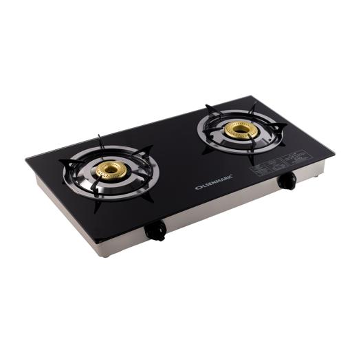 display image 15 for product Olsenmark Tempered Glass Double Burner Gas Stove - Auto Ignition - Stainless-Steel Drip Pan - Cast