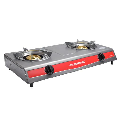 display image 4 for product Double Burner Gas Stove, Automatic Ignition system, OMK2331 | Low Gas Consumption | Non-Stick Painted Body | Economical & Fuel-Efficient Cast Burner