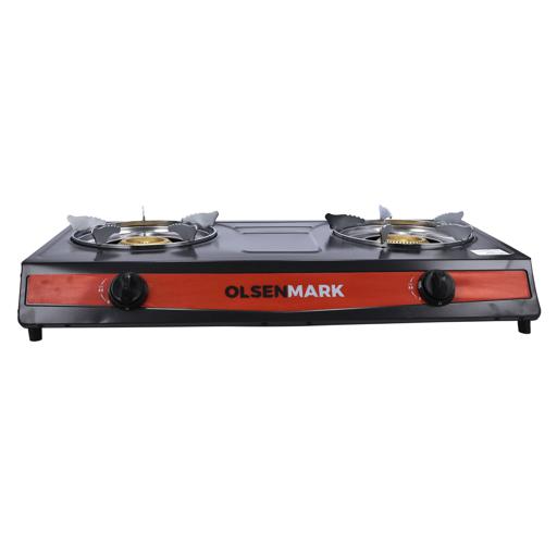 display image 4 for product Double Burner Gas Stove, Automatic Ignition system, OMK2331 | Low Gas Consumption | Non-Stick Painted Body | Economical & Fuel-Efficient Cast Burner