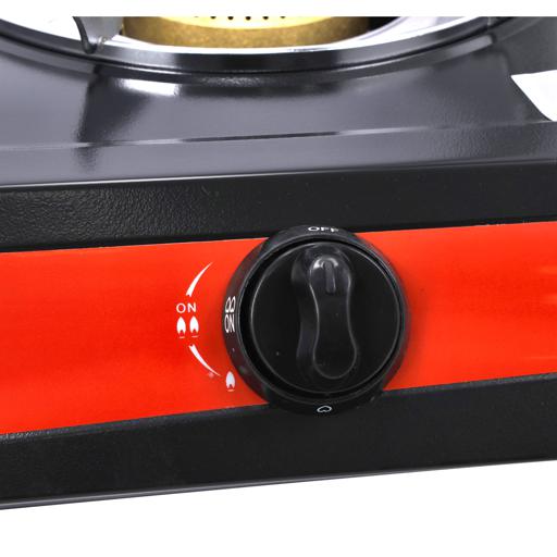 display image 7 for product Double Burner Gas Stove, Automatic Ignition system, OMK2331 | Low Gas Consumption | Non-Stick Painted Body | Economical & Fuel-Efficient Cast Burner