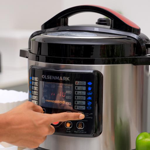 display image 3 for product Electric Digital Pressure Cooker, 1000W, OMMC2436 - Digital Timer Control,12 Pre-Set Cooking Menu,7 Safety Guard Multi Cooker,6L Capacity,2 Years Warranty
