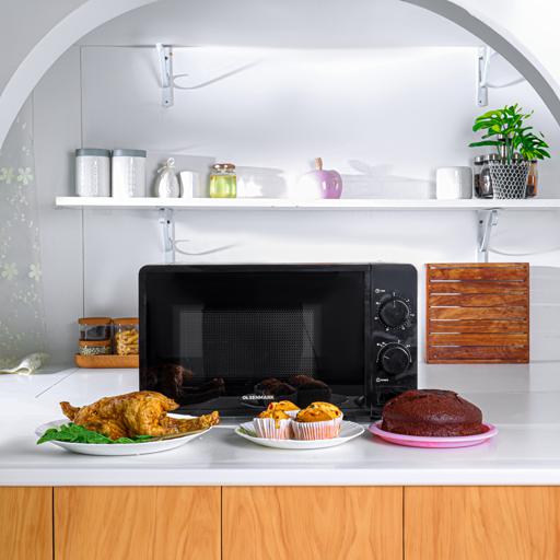 display image 3 for product Olsenmark OMMO2343 Manual Microwave Oven, 20L Capacity, 700W | Multiple Power Level - End Cooking Signal - Glass Turntable Tray - Cooking timer - Defrost Function - Glass & SPCC Material 
