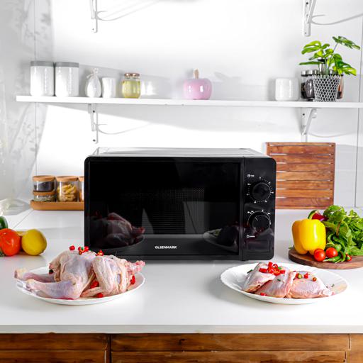display image 6 for product Olsenmark OMMO2343 Manual Microwave Oven, 20L Capacity, 700W | Multiple Power Level - End Cooking Signal - Glass Turntable Tray - Cooking timer - Defrost Function - Glass & SPCC Material 