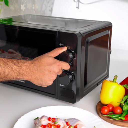 display image 4 for product Olsenmark OMMO2343 Manual Microwave Oven, 20L Capacity, 700W | Multiple Power Level - End Cooking Signal - Glass Turntable Tray - Cooking timer - Defrost Function - Glass & SPCC Material 