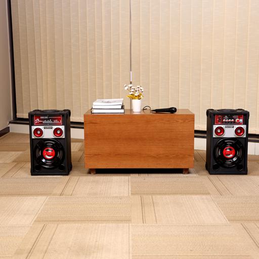 display image 2 for product Olsenmark Professional Speaker System, 2.0 Ch With Usb, Sd, Fm & Mic - Master Volume/Bass/Treble/Mic