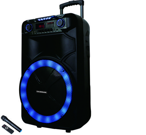 Olsenmark Party Speaker with USB, SD Card, FM, Aux-in | Remote Control | One Wireless Microphone | 5 Band Equalizer | LED Lights | Flashing Disco Lights & Strobe, TWS | 2 Years Warranty hero image