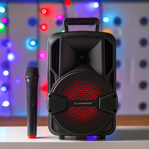 8 Trolley Speaker with USB/TF input, FM Radio, Bluetooth, LED display