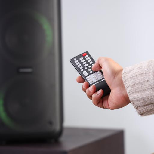 display image 6 for product Rechargeable Party Speaker, 2*6.5 Inch, OMMS1285 | 12000W PMPO | 6.5" Woofers With 1" Tweeter | USB/TF/FM/BT/Remote/LED Display/AUX In/MIC