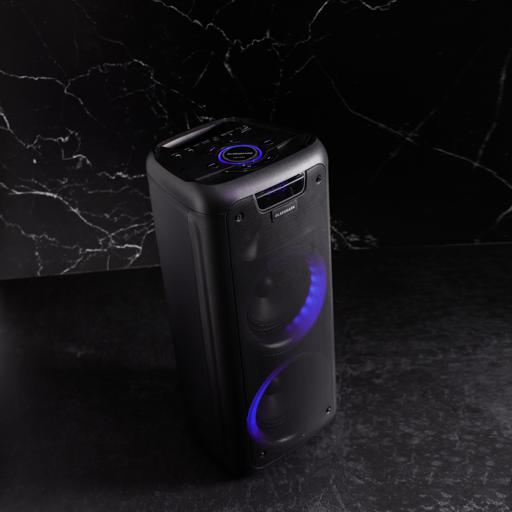 display image 4 for product Rechargeable Party Speaker, 2*6.5 Inch, OMMS1285 | 12000W PMPO | 6.5" Woofers With 1" Tweeter | USB/TF/FM/BT/Remote/LED Display/AUX In/MIC