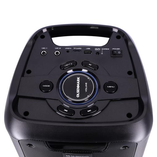 display image 17 for product Rechargeable Party Speaker, 2*6.5 Inch, OMMS1285 | 12000W PMPO | 6.5" Woofers With 1" Tweeter | USB/TF/FM/BT/Remote/LED Display/AUX In/MIC
