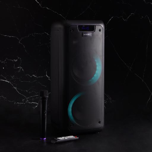 display image 2 for product Rechargeable Party Speaker, 2*6.5 Inch, OMMS1285 | 12000W PMPO | 6.5" Woofers With 1" Tweeter | USB/TF/FM/BT/Remote/LED Display/AUX In/MIC