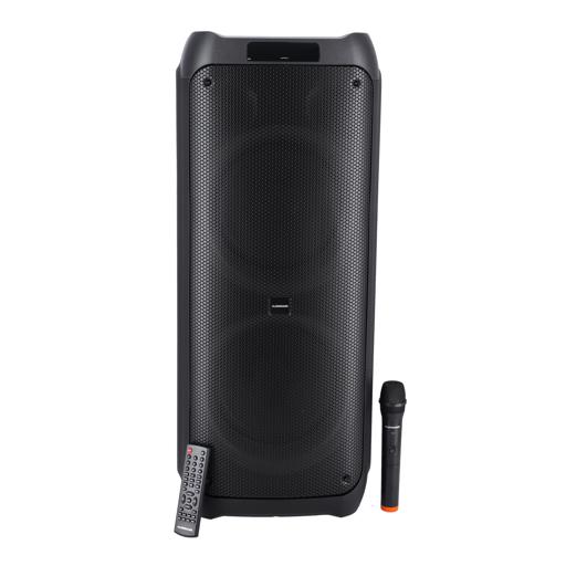 display image 8 for product Rechargeable Party Speaker, LED Flashing Lights, OMMS1295 | BT/FM/USB/TF Card | LED Display, MIC, Remote Control | 120000 PMPO | Rechargeable Karaoke Machine