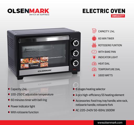 display image 8 for product 24 L Electric Oven with Rotisserie OMO2277 Olsenmark 