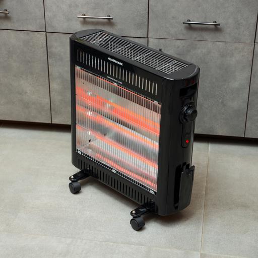 display image 4 for product Quartz Heater-2000WQuartz Heater With 2000W Power, OMQH1841 | Adjustable Power | Power Indicator Light | Carry Handle | Wheels For Easy Movement