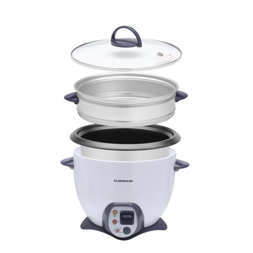 display image 10 for product Olsenmark OMRC2117N Rice Cooker, 1.8L - Automatic Rice and Curry Cooker - Keep Warm & Steam - Tempered Lid - Non-Stick Inner Pot - Measuring Cup, Plastic Rice Cooker Spoon - Cool Touch Handles