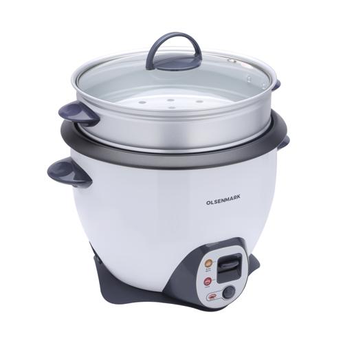 display image 5 for product Olsenmark OMRC2117N Rice Cooker, 1.8L - Automatic Rice and Curry Cooker - Keep Warm & Steam - Tempered Lid - Non-Stick Inner Pot - Measuring Cup, Plastic Rice Cooker Spoon - Cool Touch Handles