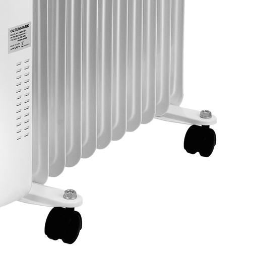 display image 8 for product Oil Filled Radiator, 11 Fins Heating Radiator, OMRH1842 | Adjustable Thermostat | Overheat Protection, Thermal Cut-Off, Tip-Over Switch | Portable Radiator with Handle & Wheels