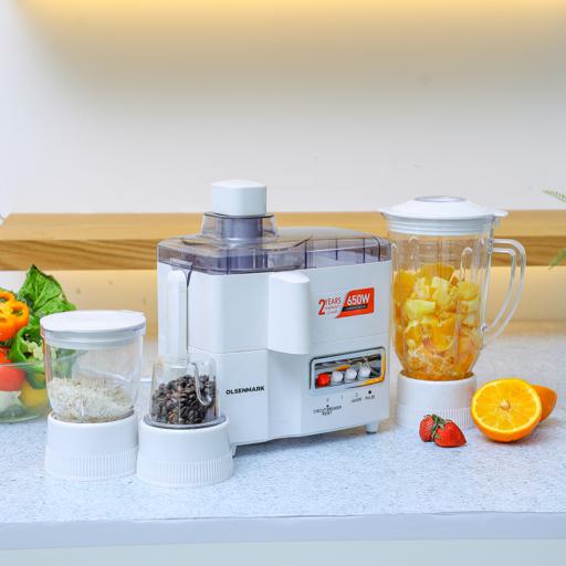 display image 3 for product Olsenmark 400W 4-In-1 Food Processor & Juicer - Multifunctional Smoothie Maker, Juicer, Compact
