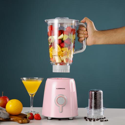 display image 2 for product Olsenmark OMSB2361 300W 2 in 1 Multifunctional Blender - Stainless Steel Blades, 2Speed Control with Pulse - 1.5L Jar, 1 Grinder Jar with Over Heat Protection and Safety Lock