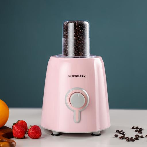 display image 1 for product Olsenmark OMSB2361 300W 2 in 1 Multifunctional Blender - Stainless Steel Blades, 2Speed Control with Pulse - 1.5L Jar, 1 Grinder Jar with Over Heat Protection and Safety Lock