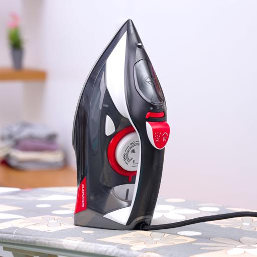 display image 1 for product Steam Iron, 2200W Steam Iron with 350ml Water Tank, OMSI1838 | Dry, Steam, Spray | Vertical Steam | Adjustable Temperature Control | Self-Cleaning | Ceramic Soleplate