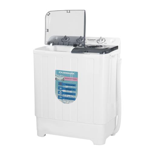 display image 5 for product Olsenmark Twin Tub Semi Automatic Washing Machine, 8Kg - Double Water Inlet Wash & Dryer - Spinning