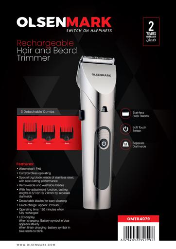 display image 8 for product Professional Hair Trimmer - IPX6 Waterproof Olsenmark OMTR4079 