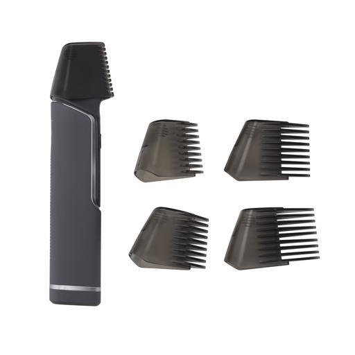 display image 6 for product Rechargeable Hair Trimmer/Body Groomer with Light, OMTR4091 | Stainless Steel Blade | Lithium Battery | 90mins Working | 5 Combs | Cordless Hair Clippers, Grooming Kit with Extendable Handle