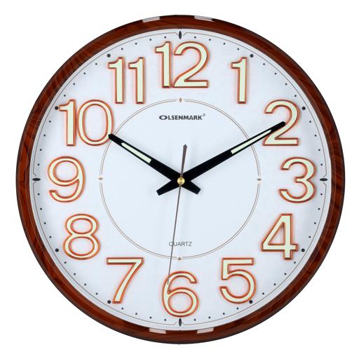 display image 5 for product Olsenmark Wall Clock - Large Round Wall Clock, Modern Design - Easy To Read - Round Decorative Wall