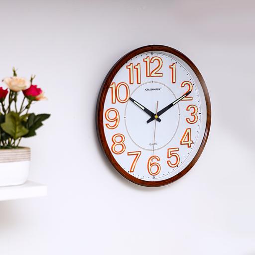 display image 1 for product Olsenmark Wall Clock - Large Round Wall Clock, Modern Design - Easy To Read - Round Decorative Wall