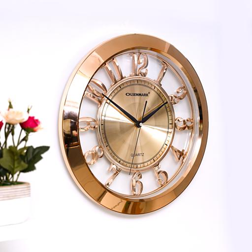 display image 1 for product Olsenmark Wall Clock - Large Round Wall Clock, Modern Design - Easy To Read - Round Decorative Wall