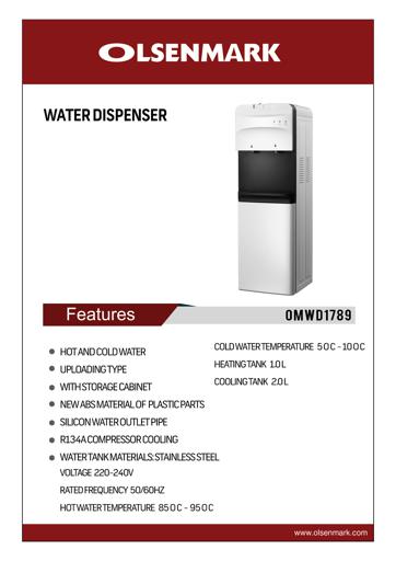 display image 9 for product Olsenmark Water Dispenser - Hot & Cold Water - Storage Cabinet - Stainless Steel Material