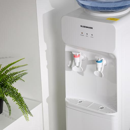 display image 1 for product Olsenmark OMWD1789 Water Dispenser - Hot & Cold Water - Storage Cabinet - Stainless Steel Material - Uploading Type - Silicon Water Outlet Pipe - ABS Material