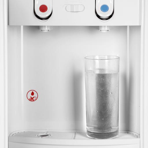 display image 4 for product Two Door Water Dispenser with Glass Panel, OMWD1837 - Hot/Cold Function, Compressor Cooling, Refrigerant R134A, With Cabinet, With Storage Cabinet