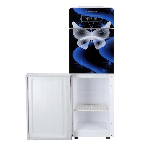 display image 7 for product Two Door Water Dispenser with Glass Panel, OMWD1837 - Hot/Cold Function, Compressor Cooling, Refrigerant R134A, With Cabinet, With Storage Cabinet