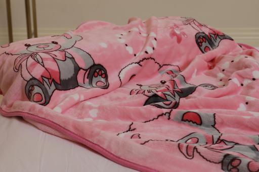 PARA JOHN 2 Ply Super Soft Flannel Light Pink Teddy Baby Blanket hero image
