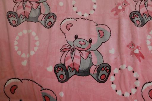 display image 1 for product PARA JOHN 2 Ply Super Soft Flannel Light Pink Teddy Baby Blanket