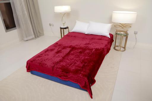 display image 5 for product PARA JOHN Casa Maroon Silky Soft Flannel Fleece Blanket 160X220