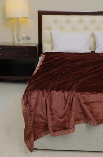 display image 3 for product PARA JOHN Casa Silky Cinnamon Brown Soft Flannel Fleece Blanket 160X220
