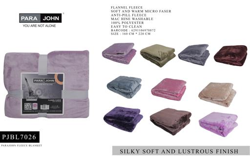 display image 4 for product PARA JOHN Casa Silky Beige Soft Flannel Fleece Blanket 160X220